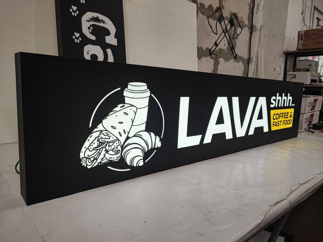 Лайтбокс для кав’ярні «Lava coffee & fast food»