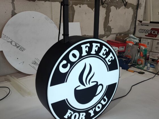 Торцевий лайтбокс для кав’ярні «Coffee for you»